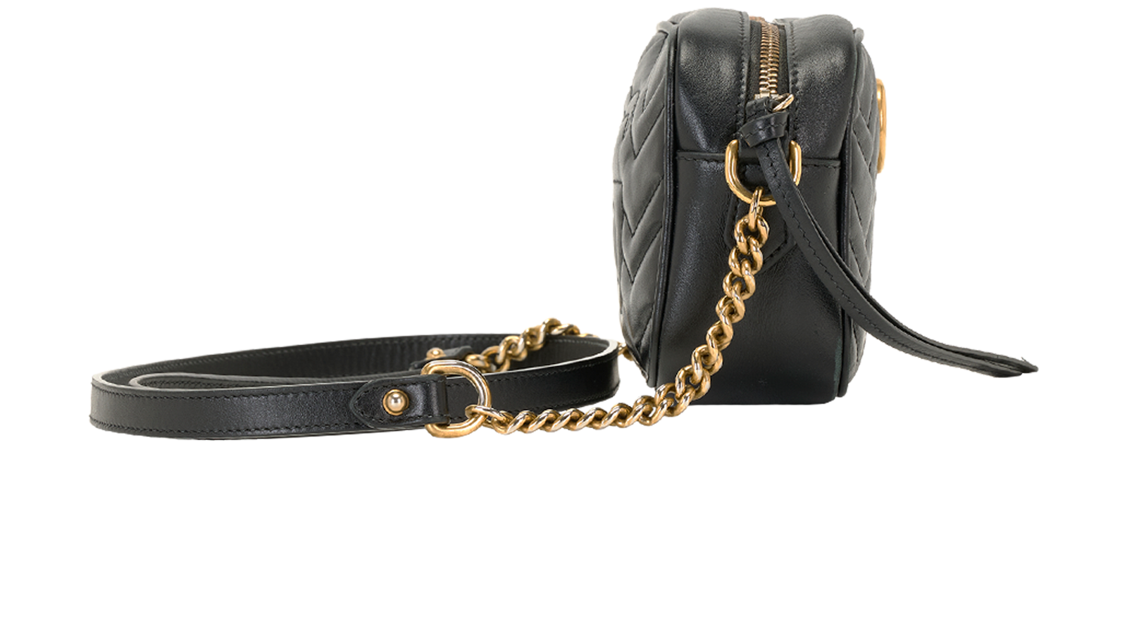 Marmont Camera Bag, &pound;695, Handbags, Black, Leather, Side view